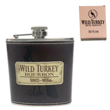 WILD TURKEY BOURBON HIP FLASK  6 Oz 170ml  BNIB BOXED MAN CAVE LEATHER