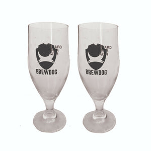 BREWDOG 2 x Long Tulip Beer Glasses 340ml BNWOB MAN CAVE SCOTLAND CRAFT BREW