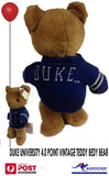 DUKE UNIVERSITY 4 POINT TEDDY BEAR VINTAGE LATE 1990's 16" 42cm + Sweater BNWT