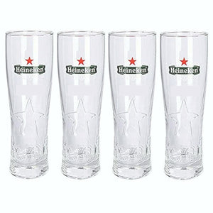 Heineken 4 x Embossed Star Pilsner Beer Glasses 600mls Schooner BNWOB  MAN CAVE