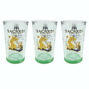 BACARDI RUM 2012 150th Anniversary Mojito Glasses x 3 BNWOB Bra Bar Man cave