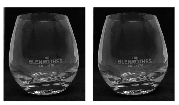 The Glenrothes Whiskey 2 Fat Snifter Glasses BNWOB MAN CAVE SCOTLAND Fine Walle