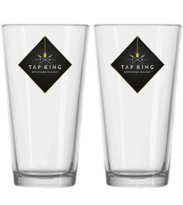 TAP KING  2 x Conical Pint Beer Glasses 585ml +  MAN CAVE HOME BREW CRAFT BEER