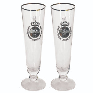 WARSTEINER 3 x BEER FLUTE GLASSES 320/200ml Platinum Logo BNWOB MAN CAVE GERMANY