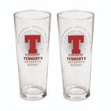 TENNENT'S LAGER EXPORT 2 x  Half Pint Beer Glasses 300ml Man Cave SCOTLAND