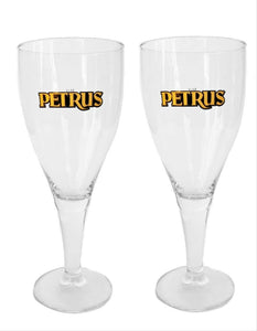 PETRUS 2 x BEER CHALICE GLASSES 330ml Headline Holds 600ml MAN CAVE BELGIUM BAR